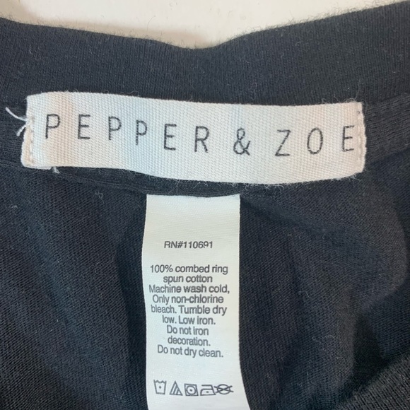 Pepper & Zoe "Girl Gang" Black Top - Picture 3 of 3